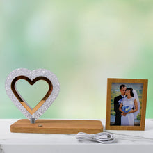 Heart Shape Cystal Led Lamp & Photo Frame Night Lamp | Wedding Gift | love couple - justgrabit.in | Just Grab It