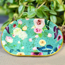 Big Plastic Flower Printed Design Serving Tray (1 Pc / 35 x 24 CM / Mix Color) - justgrabit.in | Just Grab It