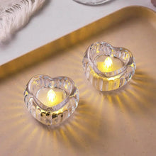 Set of 12 Heart - Shaped LED Flameless Decorative Candles - Justgrabit Inc.