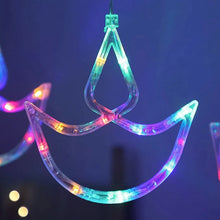 Multicolor 12 Diya Curtain String Lights, Window Curtain Lights with 8 Flashing Modes Decoration Light (Multi Color) - justgrabit.in | Just Grab It