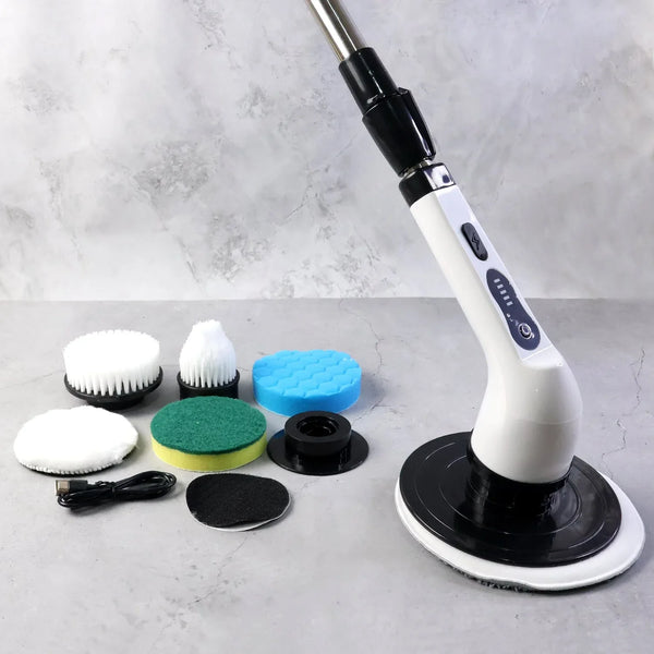9 In 1 Rechargeable Electric Spin Scrubber with Telescopic Handle (1 Set) - justgrabit.in | Just Grab It