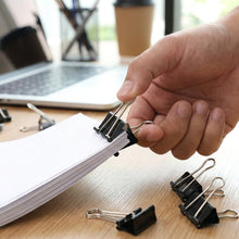 Black Metal Binder Clips (19 MM, 12 Pieces Set) - justgrabit.in | Just Grab It