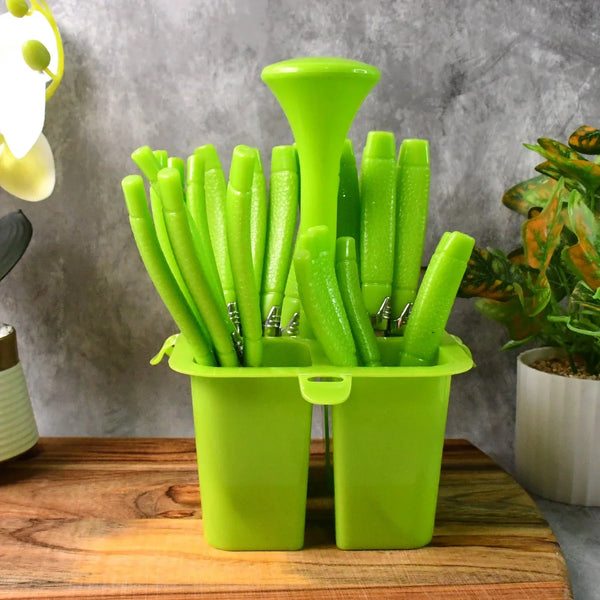 Supermom Premium Fancy Cutlery Set with Holder (24 Pc / Set) - Justgrabit Inc.