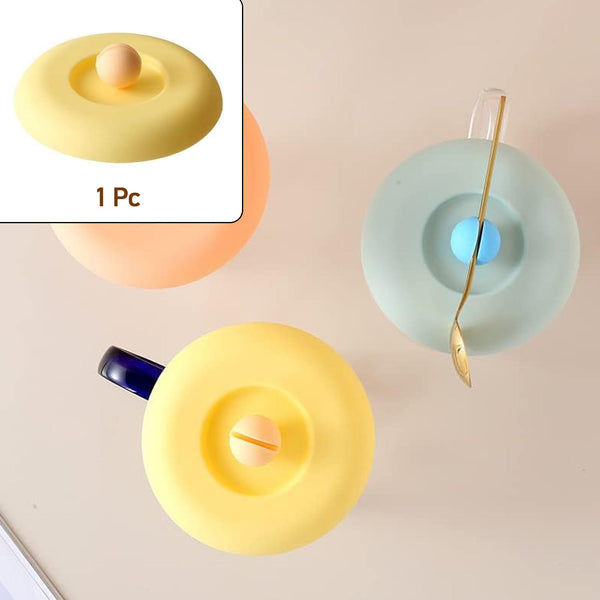 Cup/Mug Lid Dust Proof Silicone Rubber Airtight Seal (Lid Only, 1 Pc) - justgrabit.in | Just Grab It