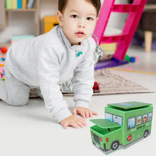 Foldable Bus Shape Toy Box Storage with Lid for Storage of Toys Basket Useful as Toy Organizer mountable Racks Surface Multipurpose Basket for Kids Wardrobe Cabinet Wood with Cloth Cover For Home Decor Books, Game, Baby Cloth (Mix Color & Design ) - Justgrabit Inc.