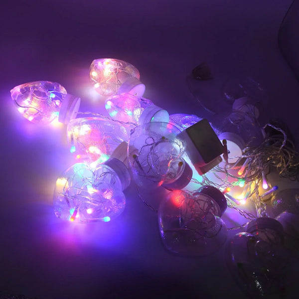 8 Feet 12 Wish Heart Ball String LED Lights With Color Box for Home Decoration, Diwali & Wedding LED Christmas Light Indoor and Outdoor Light ,Festival Decoration (Wishing Ball Multicolor) - justgrabit.in | Just Grab It