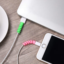 Spiral Charger Spring Cable Protector Data Cable Saver (Pack of 4) - Justgrabit Inc.