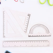 Plastic Geometry Set, Triangle Ruler Protractor Straight Ruler (4 Pcs Set) - Justgrabit Inc.