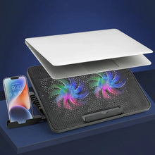 Laptop Cooler Cooling Pad with 2 Quiet Led Fans, Dual USB Ports, Portable Ultra Slim USB Powered 7 Heights Adjustable Laptop Stand for Gaming Laptop - Justgrabit Inc.