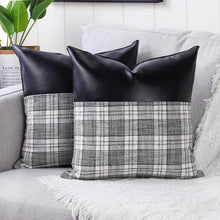 Pillow Covers Cushion Cases Soft Leather and Cotton (23 × 22 Inch / 1 Pair / 2 Pc) - justgrabit.in | Just Grab It