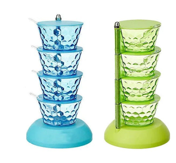 4 in 1 Multipurpose 360 Degree Rotating Pickle Rack Container for Kitchen - Justgrabit Inc.