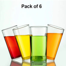 Heavy unbreakable Stylish Plastic Clear look fully Transparent Glasses Set 330ml (6pcs) - Justgrabit Inc.