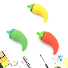 3D Fancy Colorful Chili Shape Erasers – Mini Novelty Eraser Set (3 Pc) - Justgrabit Inc.