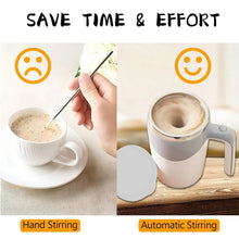 Stirring Coffee Mug | Magnetic Stirring Coffee Cup | Stainless Steel Mug for Milk | Travel Mixing Cup | Self Stirring Coffee Mug, Suitable for Coffee / Milk / Hot Chocolat | Battery Operated ( Battery Not Included) - Justgrabit Inc.