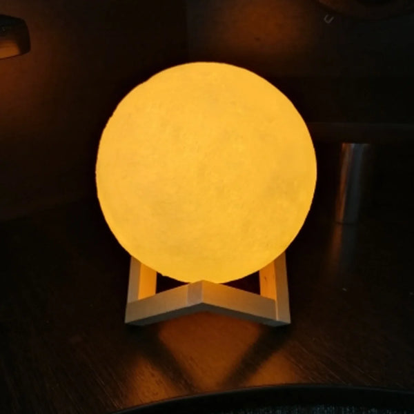 3D Moon Lamp with Color Changing Sensor Touch & Crystal Ball Stand - Justgrabit Inc.