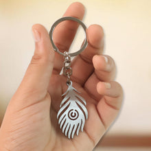 Stylish Stainless Steel Peacock Feather Keychain (1 Pc) - justgrabit.in | Just Grab It