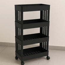 4 - Layer Plastic Storage Rack with Wheels - justgrabit.in | Just Grab It