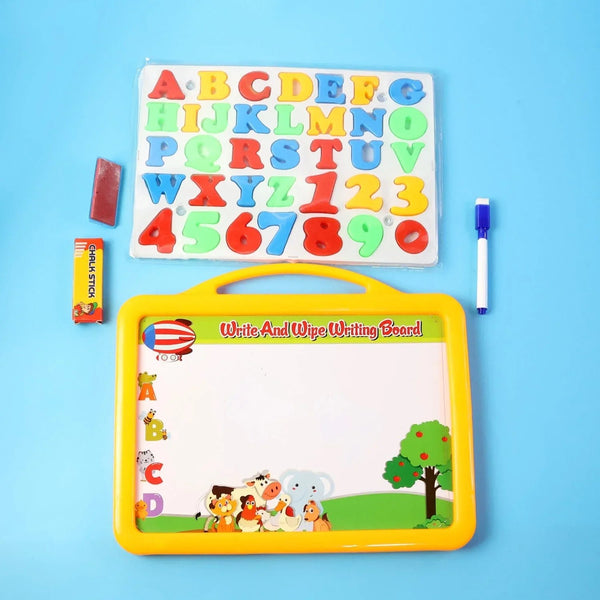 2 - in - 1 Kids Writing Board Set – Double - Sided Whiteboard & Blackboard - justgrabit.in | Just Grab It