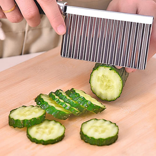 Stainless Steel Crinkle Cutter Knife for Salad and Vegetables - justgrabit.in | Just Grab It