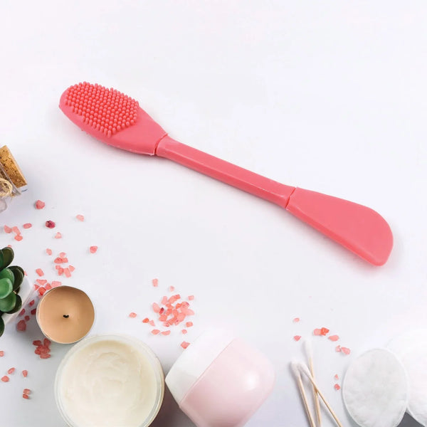 2 - in - 1 Silicone Mask Brush for Cleansing & Mud Mask Application - justgrabit.in | Just Grab It