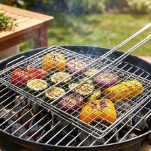 Heavy - Duty Stainless - Steel Barbecue Grill Basket (1 Pc) - justgrabit.in | Just Grab It