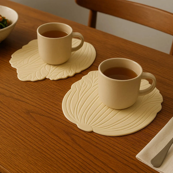 Silicone Leaf Design Coaster Set (2 Pc) - Justgrabit Inc.