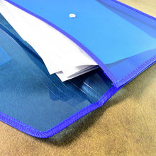 Transparent Document File Folder Multi - Color Button Closure File Bags (1 Pc / Mix Color) - justgrabit.in | Just Grab It