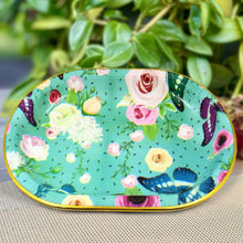 Plastic Flower Printed Design Serving Tray (3 Pcs Set / Mix Color) - justgrabit.in | Just Grab It