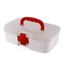3 - Compartment First Aid Box - Portable Medicine Storage with Detachable Tray & Transparent Lid - Justgrabit Inc.