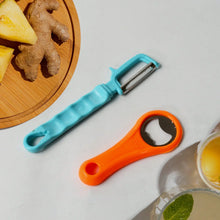 Vegetable Fruit Peelers Slicer & Bottle Opener, Kitchen Peeler For Veggie Fruit Potato Carrot, Bottle Opener With Plastic Handle Bottle Openers Wine Bottle Opener Cold Drink Bottle Opener (2Pc) - Justgrabit Inc.