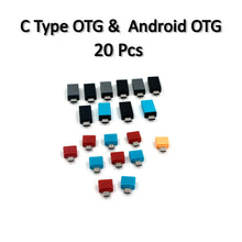 OTG Type C & USB to Micro USB Adapter for Android Mobile Smart Phones & Tablets With Zip Pouch (Pack of 20) - Justgrabit Inc.