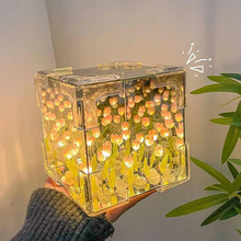 Cube Tulip Night Lamp | Led Decorative Nights Lamp (Multicolor & Design / 1 Set) - justgrabit.in | Just Grab It