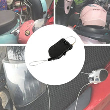 Multifunctional cable lock with number code for travel, sports Etc. Retractable Wire Lock,Wire Black Shell Combination Password. - Justgrabit Inc.