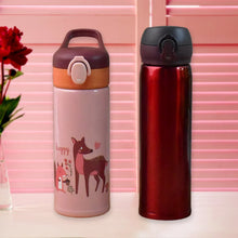 Double Walled Vacuum Insulated Water Bottle | (450 ml Approx / Mix Design / 1 Pc) - Justgrabit Inc.