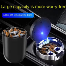 Portable Car Ashtray with Lid and Blue LED Light (1 Pc) - justgrabit.in | Just Grab It