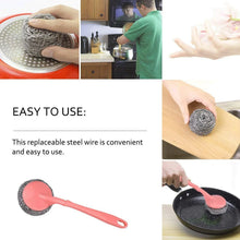 Scrubber with Handle for Kitchen and Utensil Cleaning and Hard Stains, - Justgrabit Inc.