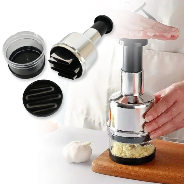 Food Cutter, Multifunctional Stainless Steel Blade Onion Cutter Food Vegetable Cutting Tool Home Kitchen Accessory, Vegetable Onions Garlic Nuts Salads Hand Chopper Kitchen - Justgrabit Inc.