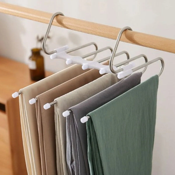 5 in 1 Stainless Steel Foldable Hangers for Clothes Hanging - Justgrabit Inc.