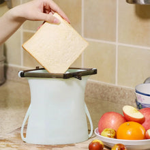 Reusable Silicone Food Storage Bag – Leakproof, Flat Bottom, Freezer & Microwave Safe, BPA - Free Snack & Sandwich Bag (1 Pc) - Justgrabit Inc.