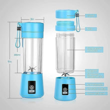 Portable Electric USB Juice Maker Juicer Bottle Blender, Grinder Mixer, 4 Blades Rechargeable Bottle (380 ML / Mix Color) - Justgrabit Inc.