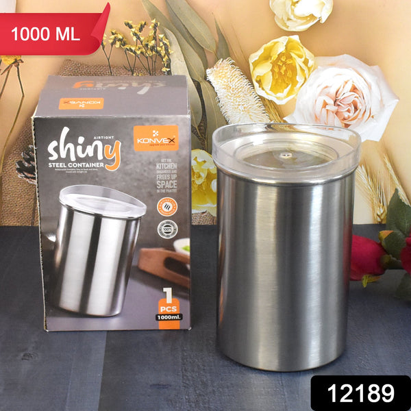 Stainless Steel Airtight Containers with See Through Lid (1 Pc / 1000 ML) - justgrabit.in | Just Grab It