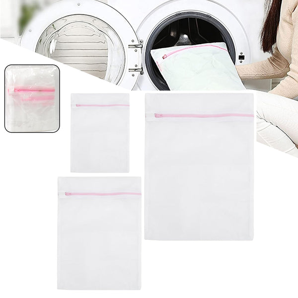 Reusable and Durable Zip Mesh Laundry Bag 3 Different Size (3 Pcs Set) - justgrabit.in | Just Grab It