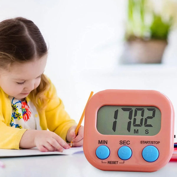 Digital Kitchen Timer Clear Big Digits 0 - 99 Min for Cooking Office Clock - justgrabit.in | Just Grab It