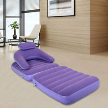 2 in 1 Air Mattress & Lounger, Portable Inflatable Mattress Air Sofa With Air Hand Pump (175×75 cm) - justgrabit.in | Just Grab It