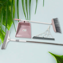 Dustpan, Kitchen Wiper, Window Cleaning Squeegee Tool & Broom Brush, (4 Pcs Combo) - justgrabit.in | Just Grab It