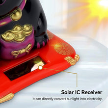 Solar Powered Happy Cat Beautiful with Arm Waves Wealth Cat (1 Pc / Mix Color) - justgrabit.in | Just Grab It