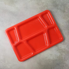 Plastic Multi - Compartment Rectangular Meal Serving Tray / Plate (1 Pc / Red) - justgrabit.in | Just Grab It