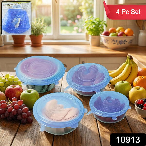 Reusable Silicone Stretch Lids 4 Piece Set - justgrabit.in | Just Grab It