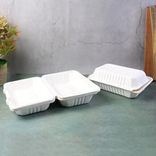 FresheeClamshell Takeaway Compostable Bagasse Food Box 9x6x3 Inch – 10 Pcs Pack - justgrabit.in | Just Grab It