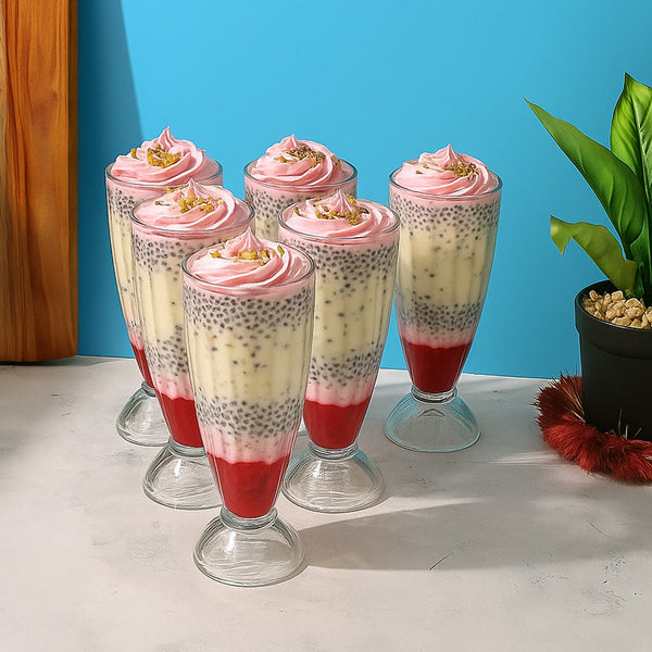 Apex Premium Dessert & Falooda Glasses (Approx 400ML / 6 Pc) - justgrabit.in | Just Grab It